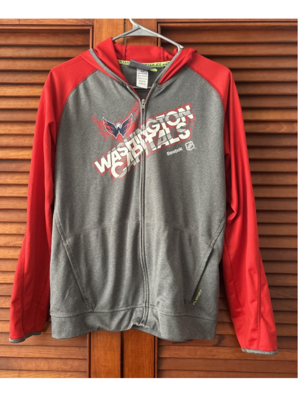 Washington Capitals NHL Reebok Center Ice Full Zip Jacket Youth Size L 14/16
